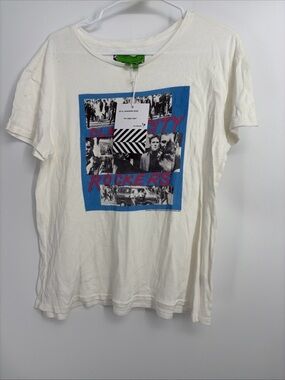 Sandrine Rose White Band Tee Pullover Sz M The Clash Free People Collab